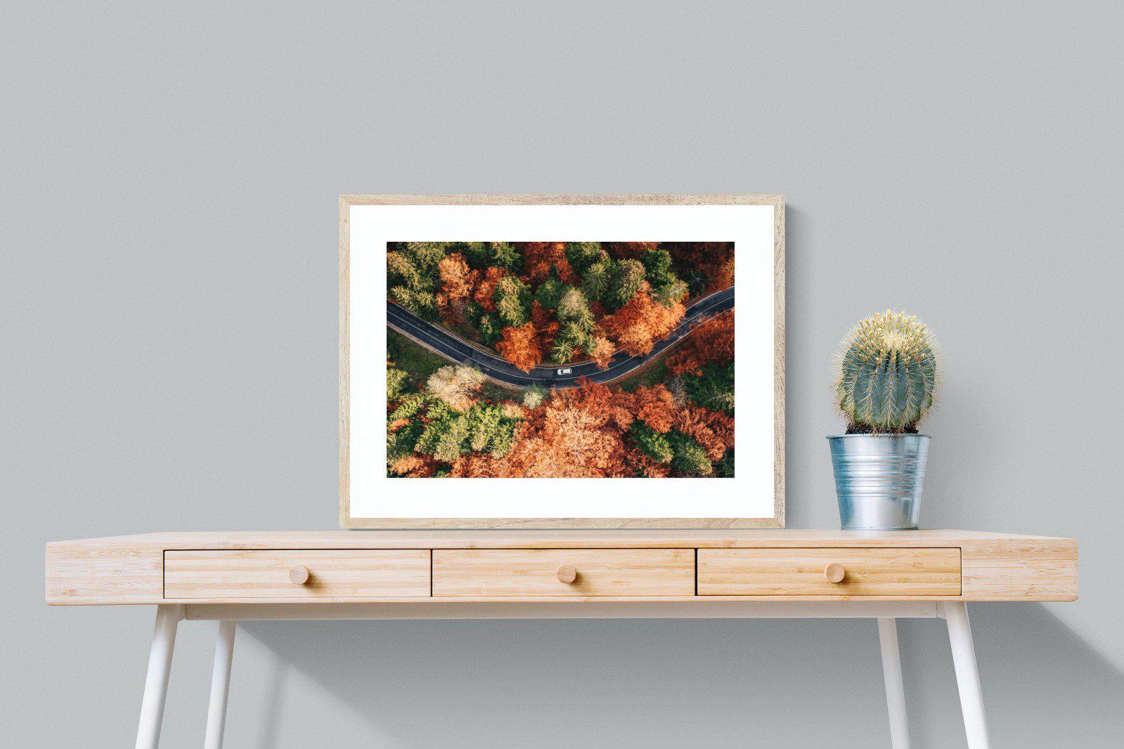 Autumn Drive-Wall_Art-80 x 60cm-Framed Print-Wood-Pixalot