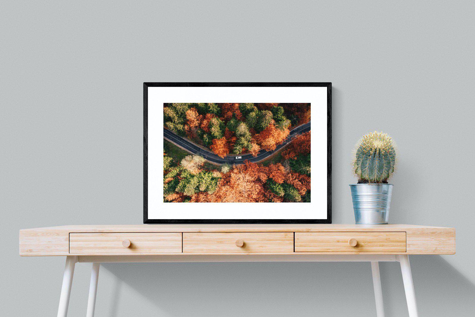 Autumn Drive-Wall_Art-80 x 60cm-Framed Print-Black-Pixalot