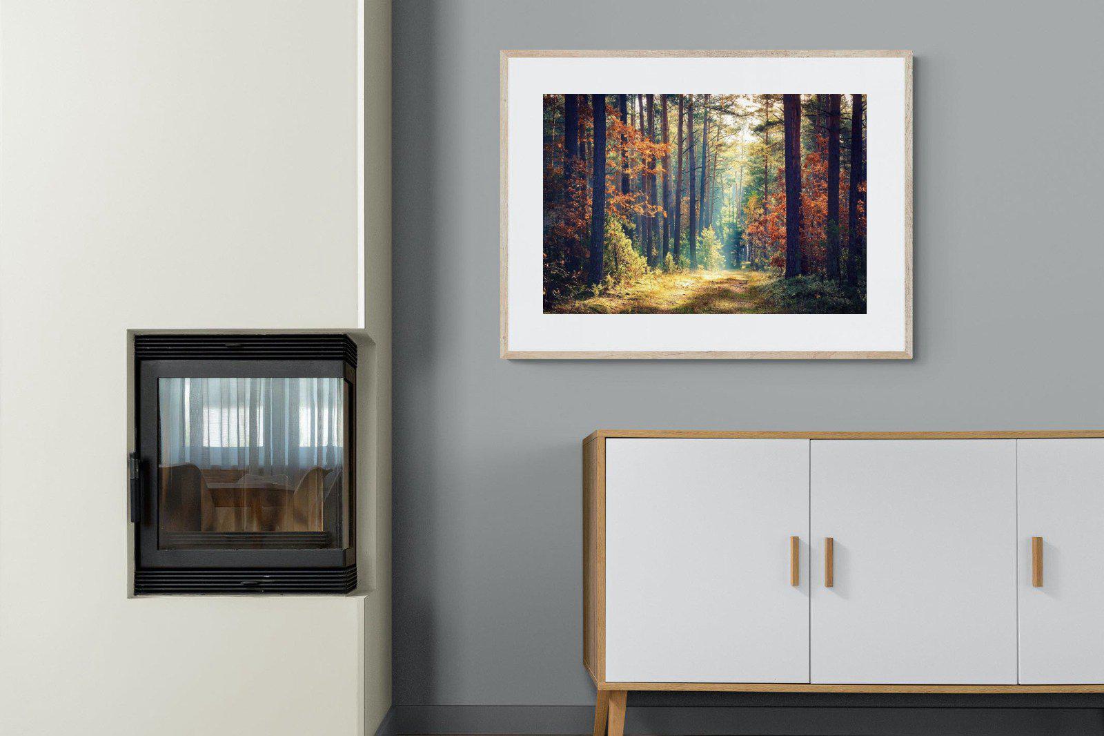 Autumn Forest-Wall_Art-100 x 75cm-Framed Print-Wood-Pixalot