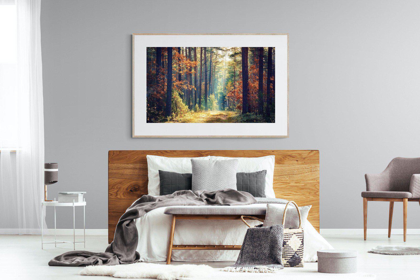 Autumn Forest-Wall_Art-150 x 100cm-Framed Print-Wood-Pixalot