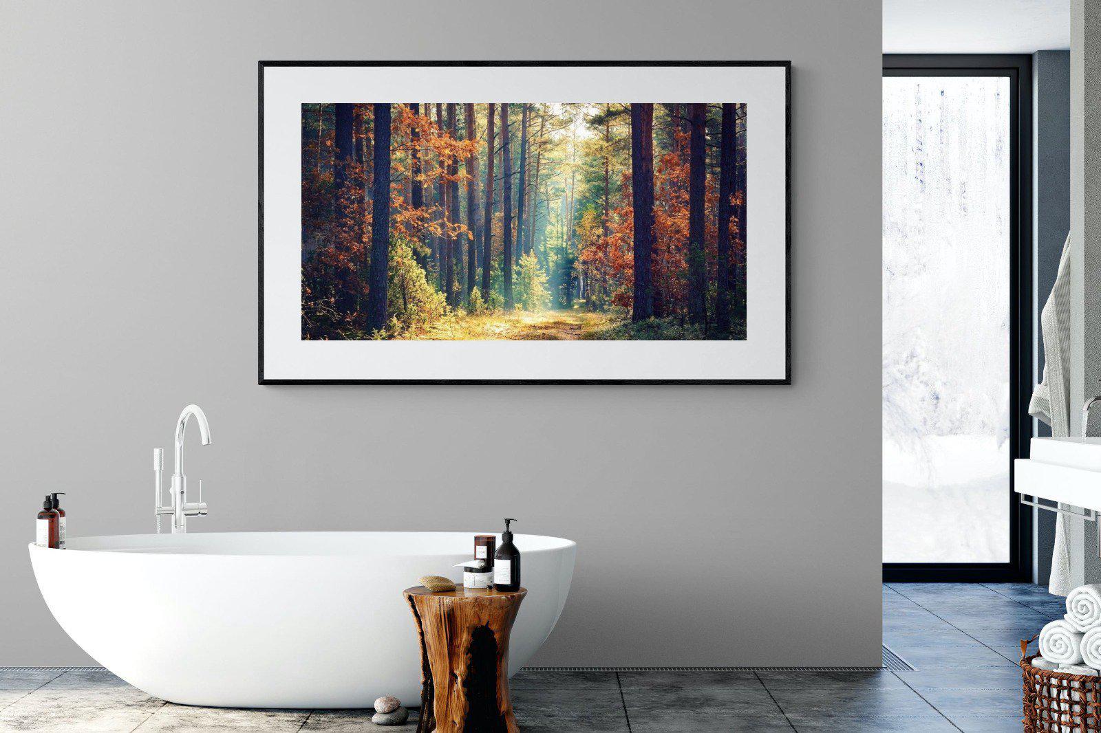 Autumn Forest-Wall_Art-180 x 110cm-Framed Print-Black-Pixalot
