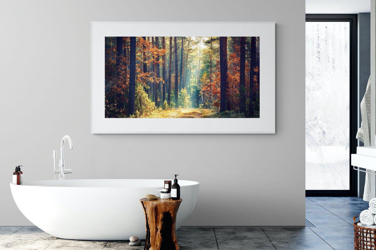 Autumn Forest-Wall_Art-180 x 110cm-Framed Print-White-Pixalot