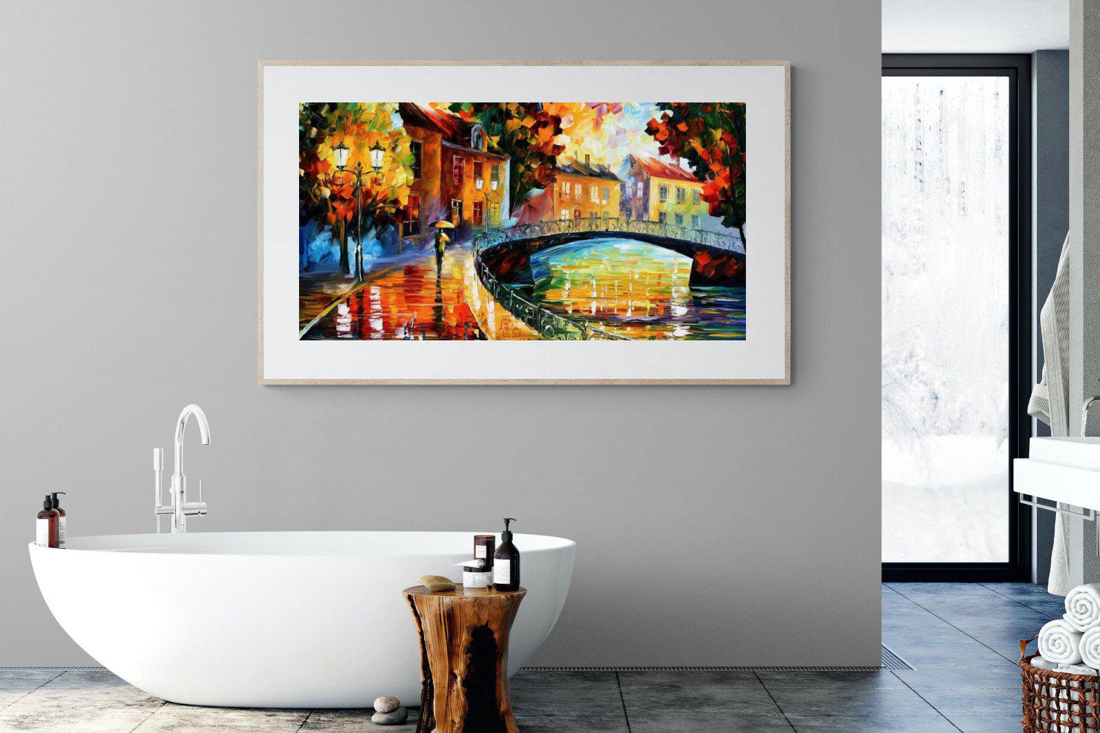 Autumn Old Bridge-Wall_Art-180 x 110cm-Framed Print-Wood-Pixalot