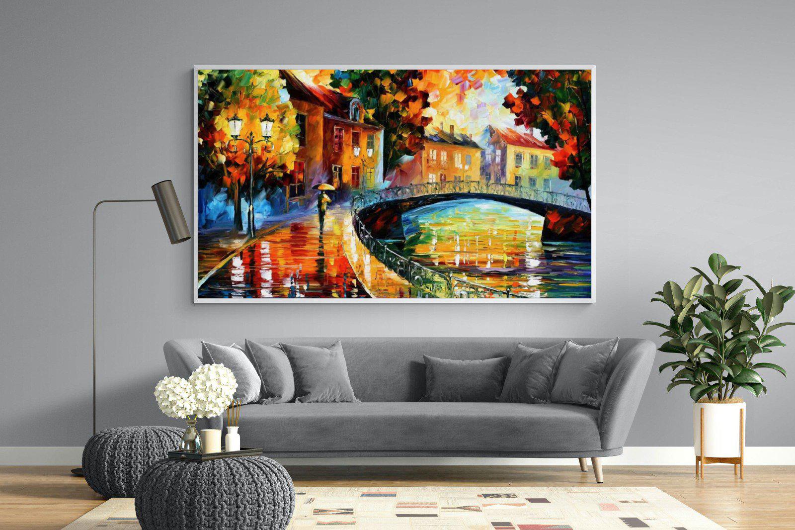 Autumn Old Bridge-Wall_Art-220 x 130cm-Mounted Canvas-White-Pixalot