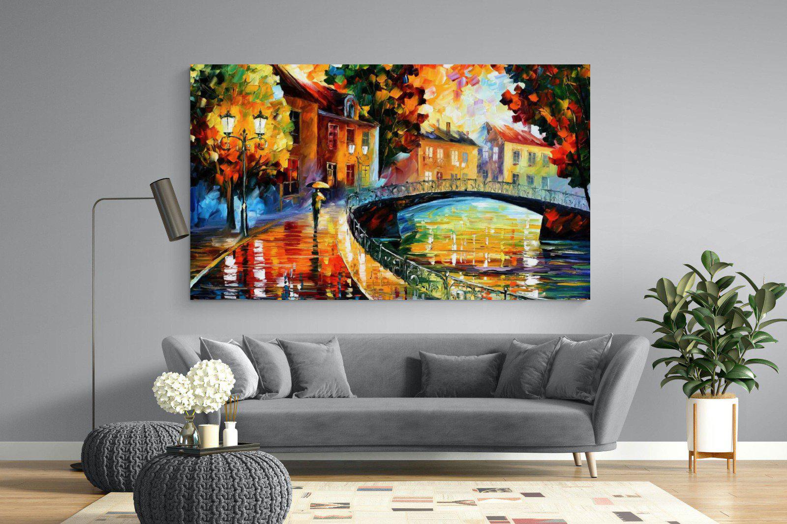 Autumn Old Bridge-Wall_Art-220 x 130cm-Mounted Canvas-No Frame-Pixalot