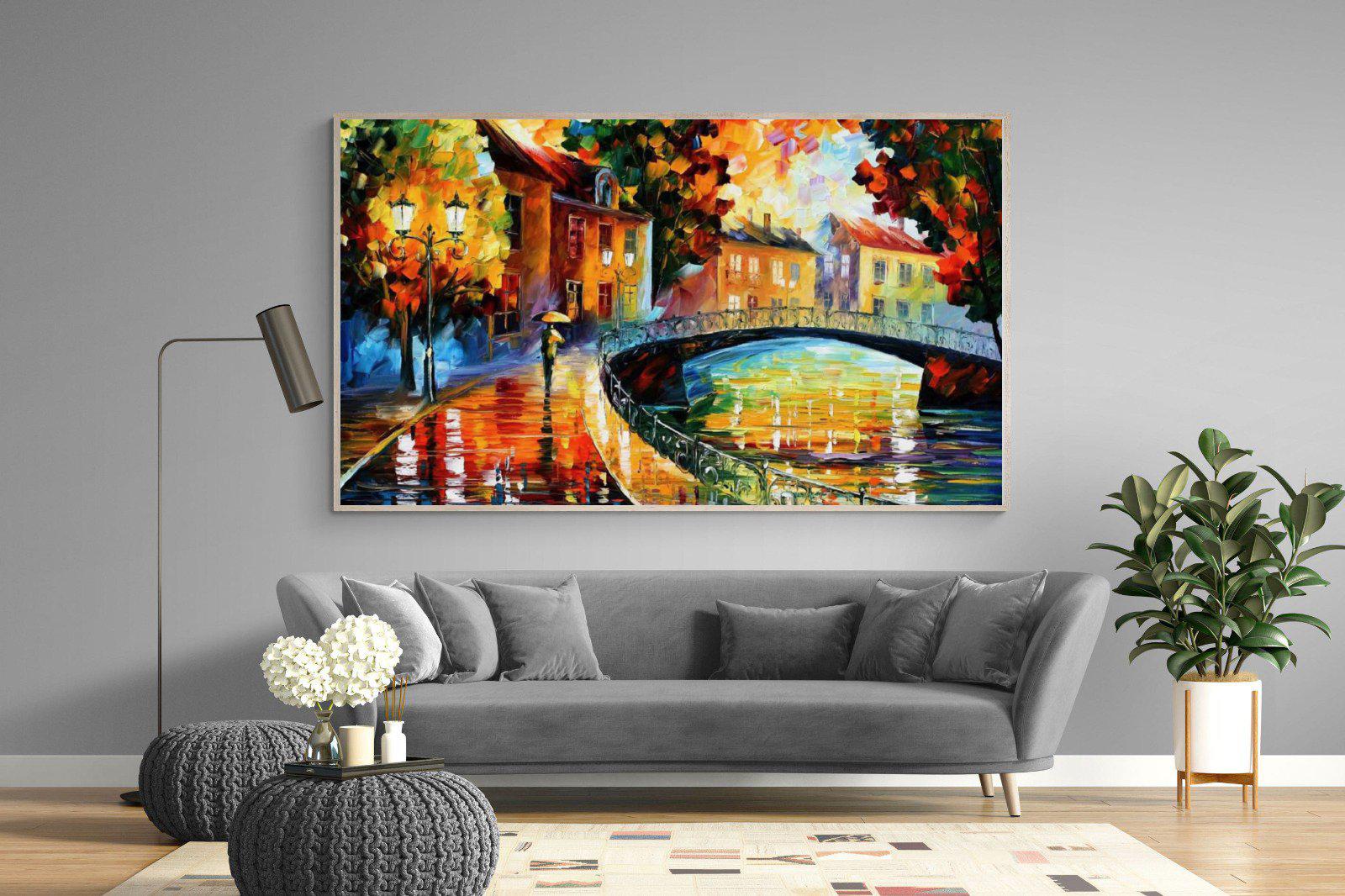 Autumn Old Bridge-Wall_Art-220 x 130cm-Mounted Canvas-Wood-Pixalot