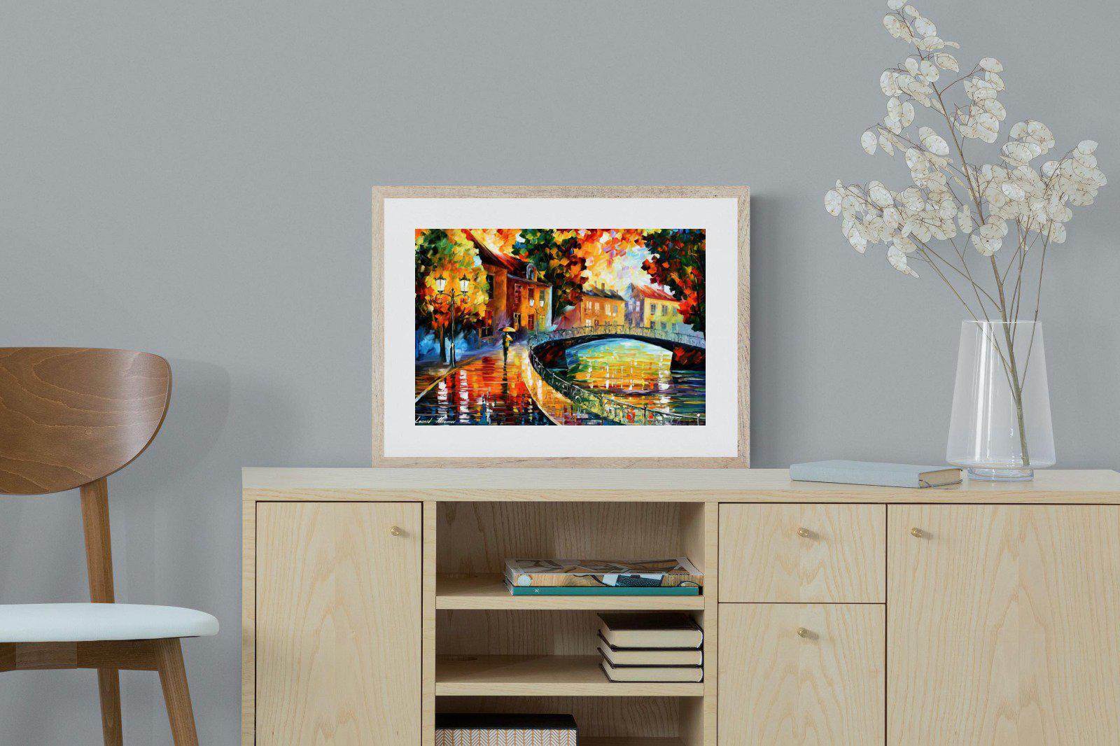 Autumn Old Bridge-Wall_Art-60 x 45cm-Framed Print-Wood-Pixalot