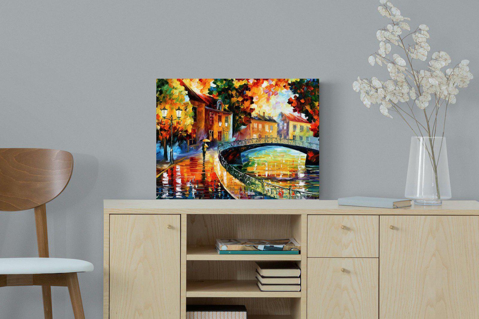 Autumn Old Bridge-Wall_Art-60 x 45cm-Mounted Canvas-No Frame-Pixalot