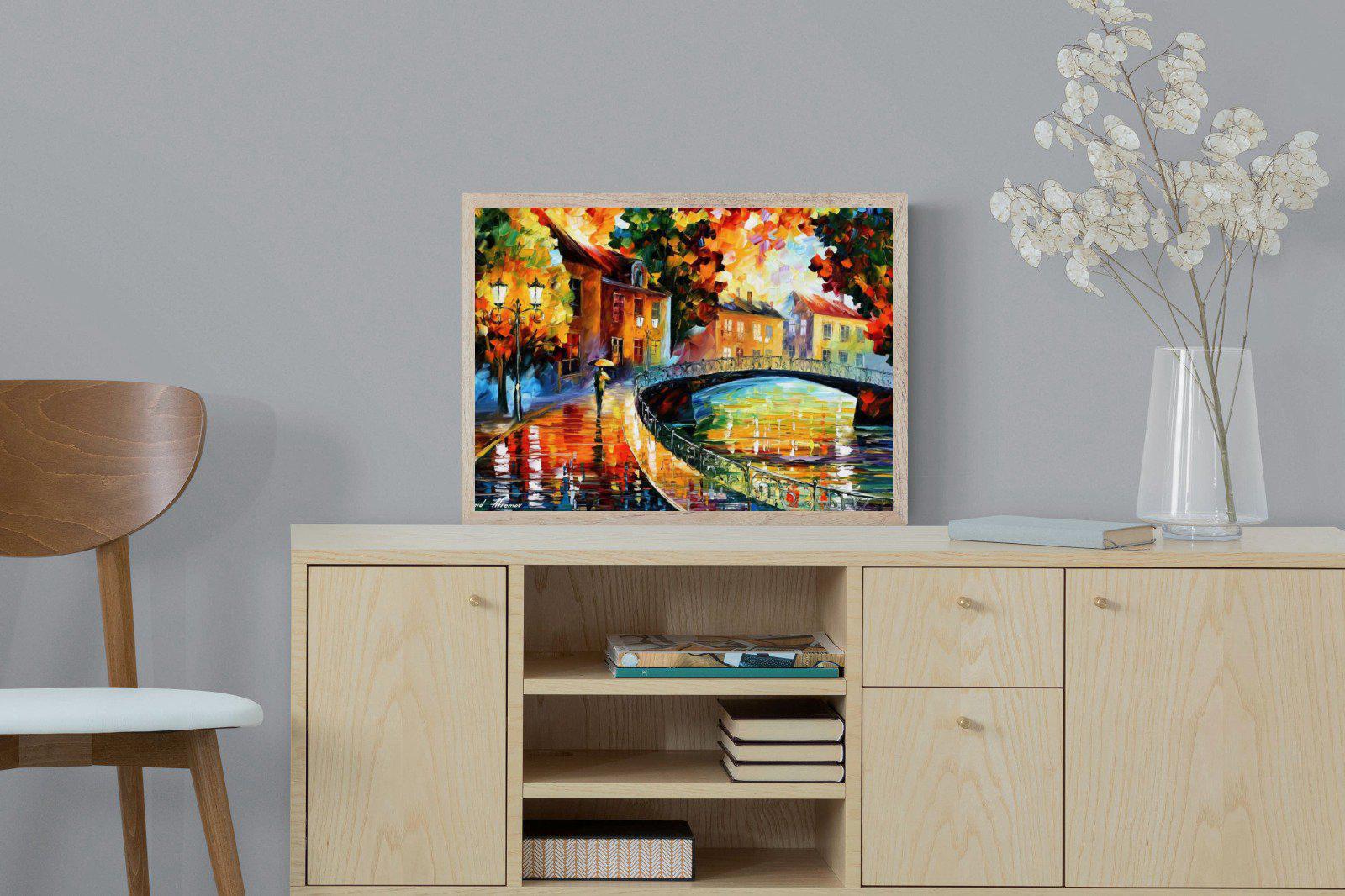 Autumn Old Bridge-Wall_Art-60 x 45cm-Mounted Canvas-Wood-Pixalot
