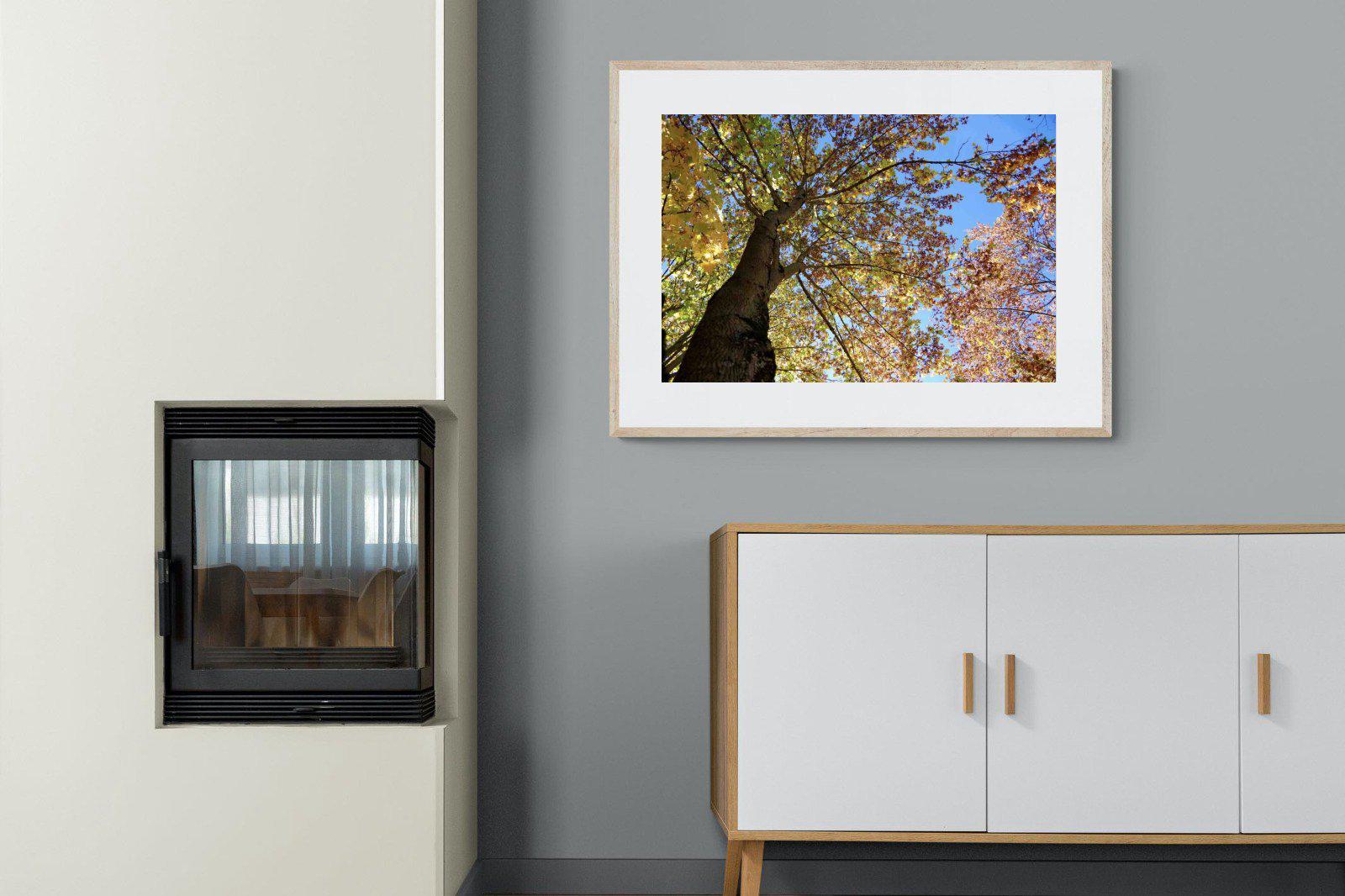 Autumn Tree Leaves-Wall_Art-100 x 75cm-Framed Print-Wood-Pixalot