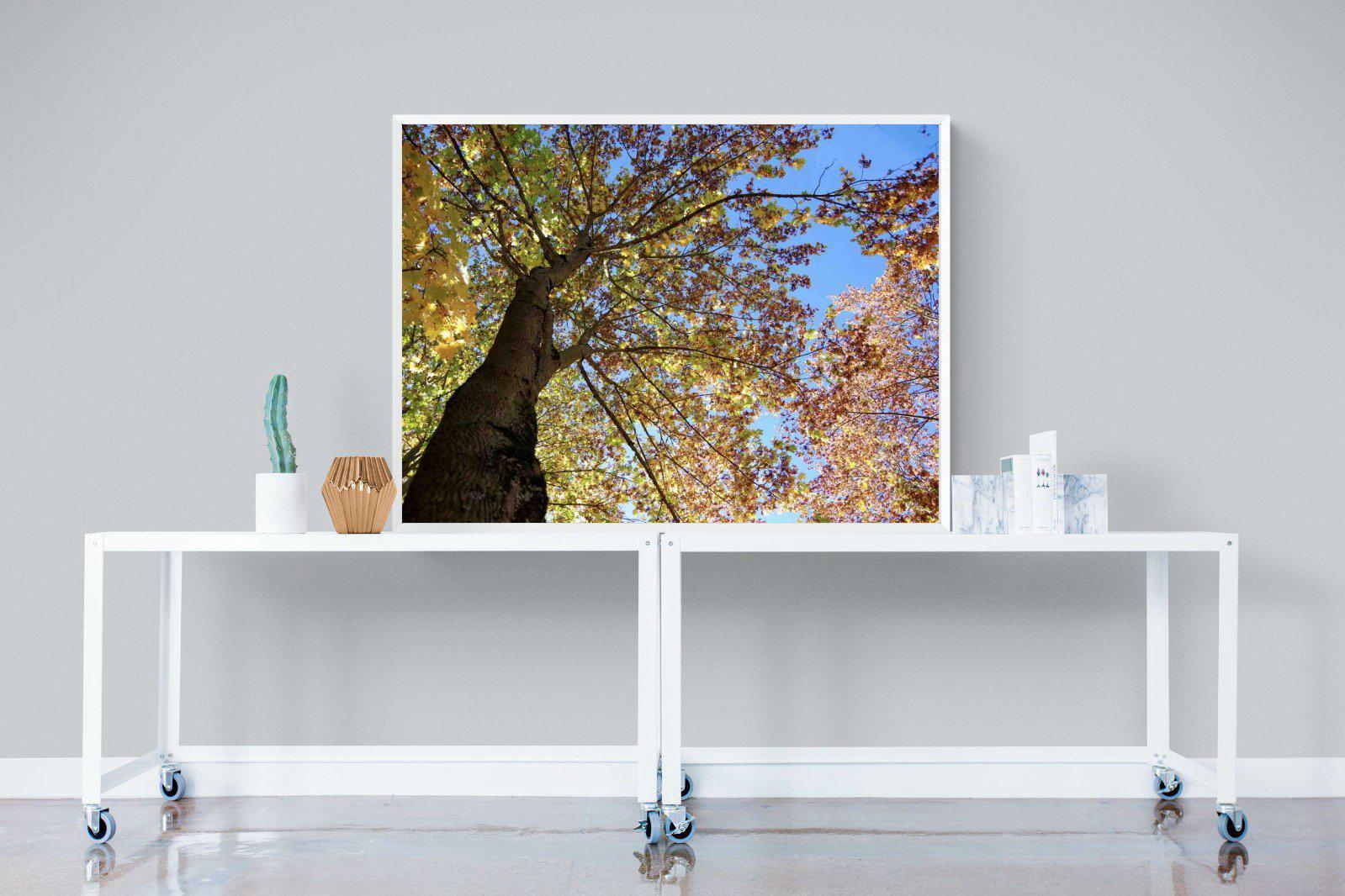 Autumn Tree Leaves-Wall_Art-120 x 90cm-Mounted Canvas-White-Pixalot
