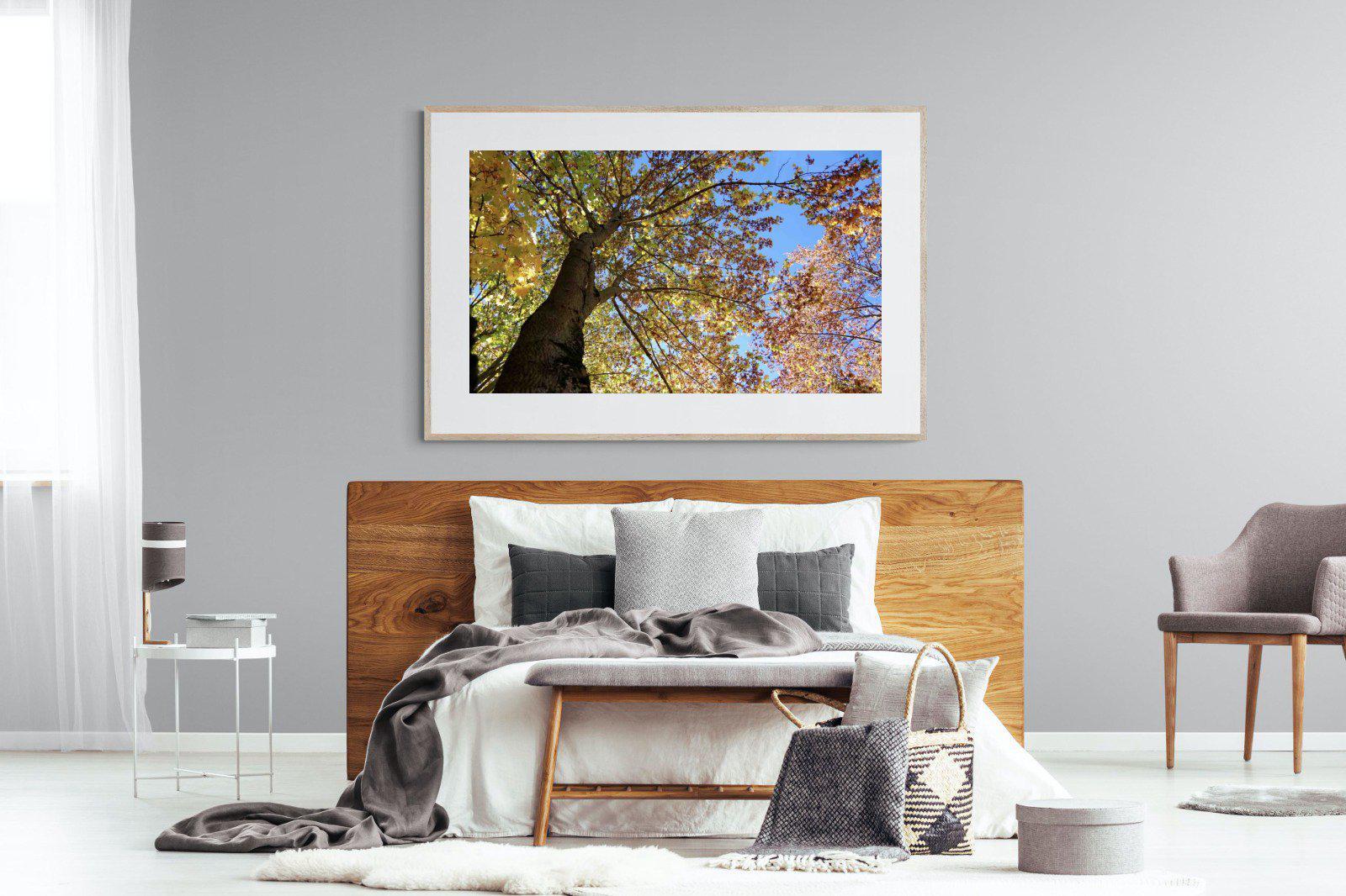 Autumn Tree Leaves-Wall_Art-150 x 100cm-Framed Print-Wood-Pixalot