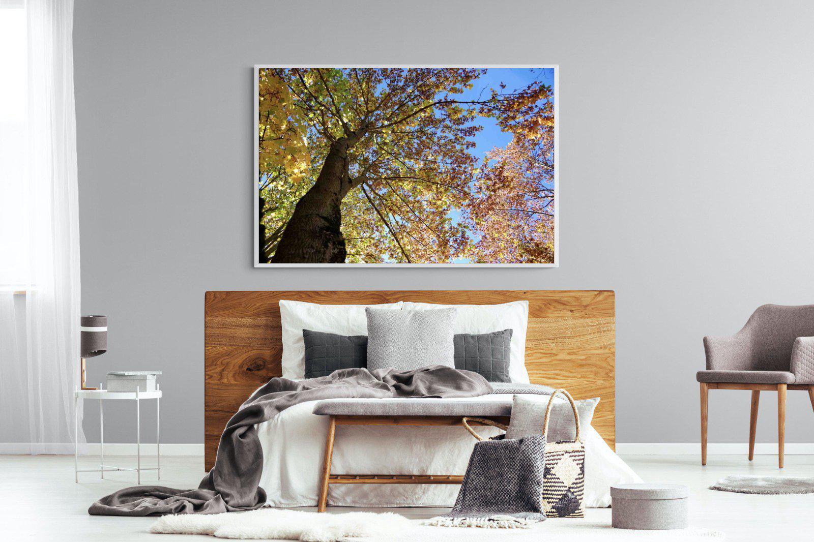 Autumn Tree Leaves-Wall_Art-150 x 100cm-Mounted Canvas-White-Pixalot
