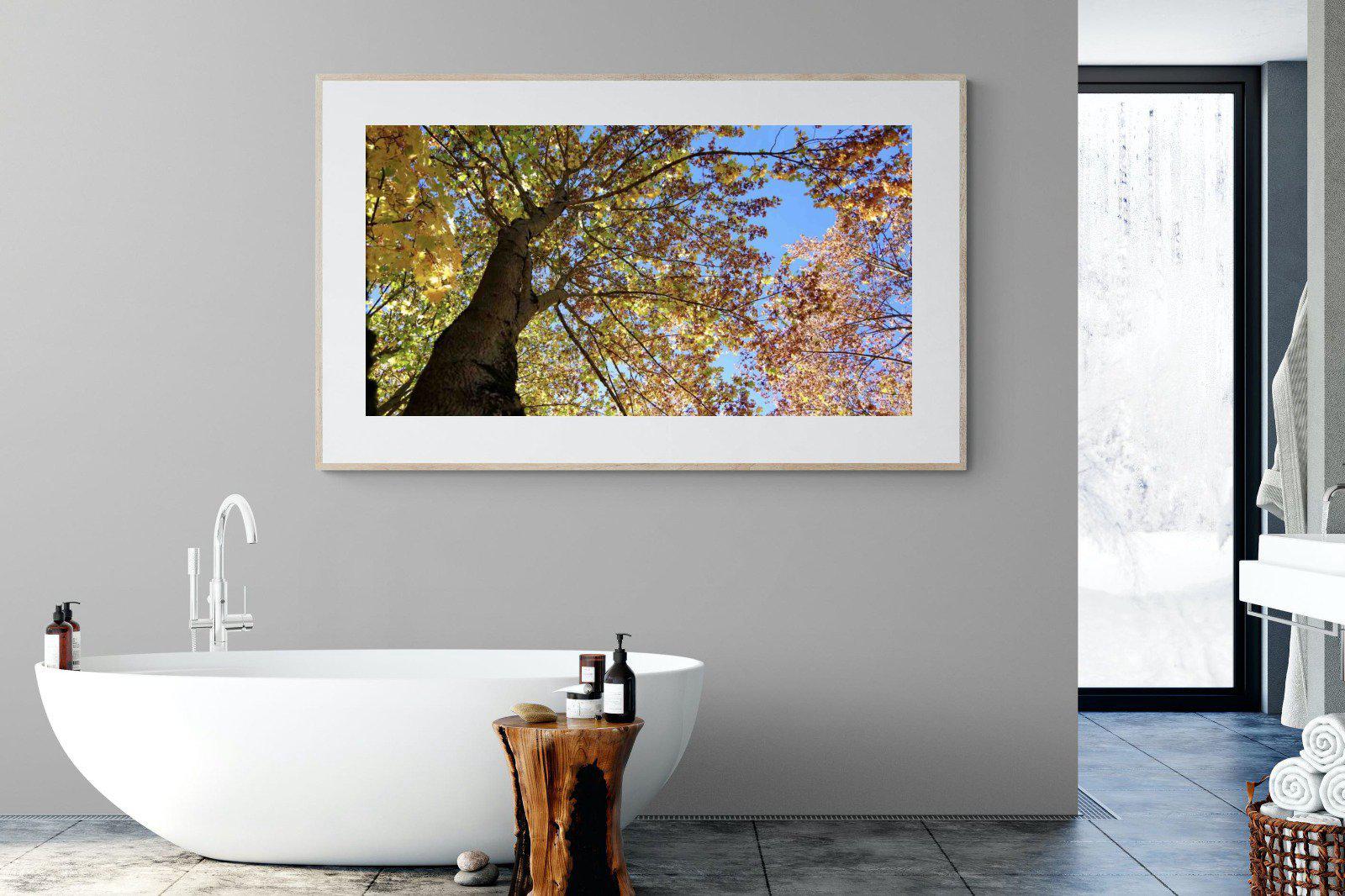 Autumn Tree Leaves-Wall_Art-180 x 110cm-Framed Print-Wood-Pixalot