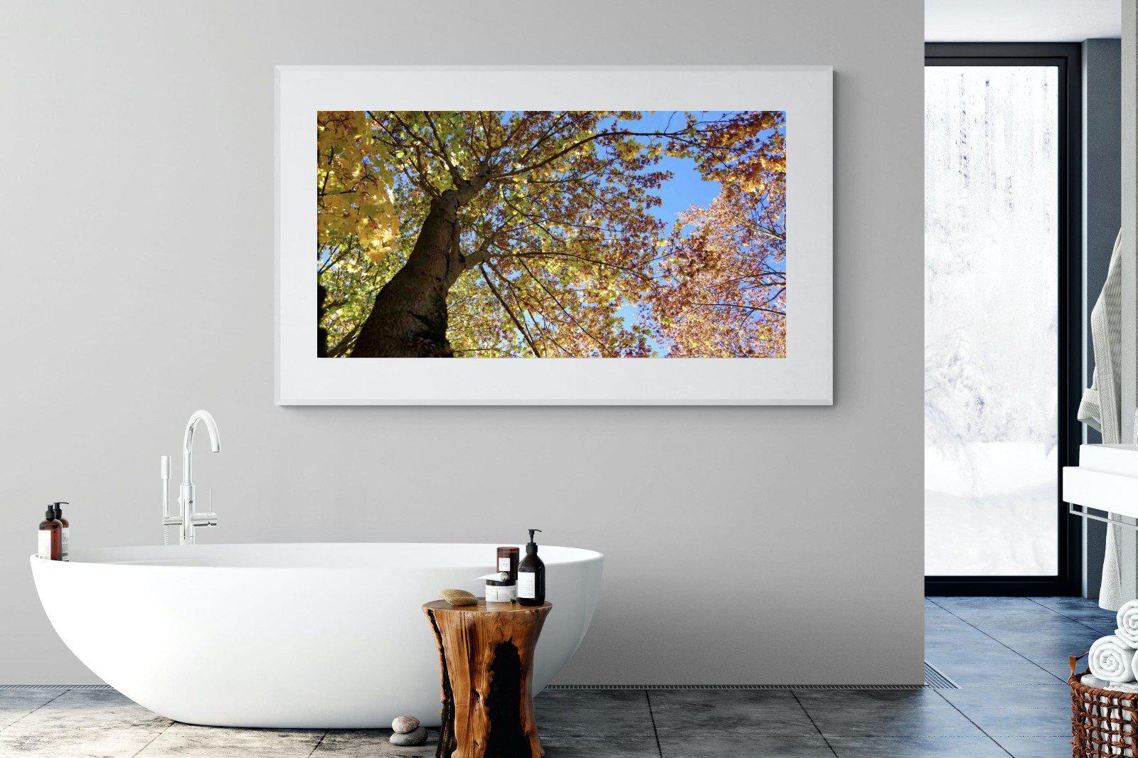 Autumn Tree Leaves-Wall_Art-180 x 110cm-Framed Print-White-Pixalot