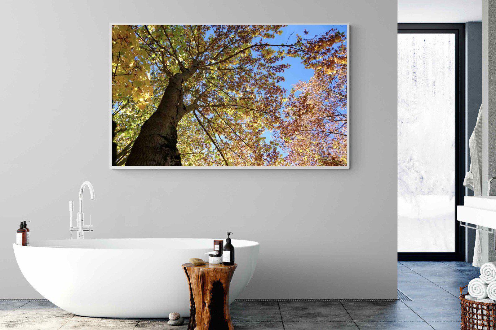 Autumn Tree Leaves-Wall_Art-180 x 110cm-Mounted Canvas-White-Pixalot