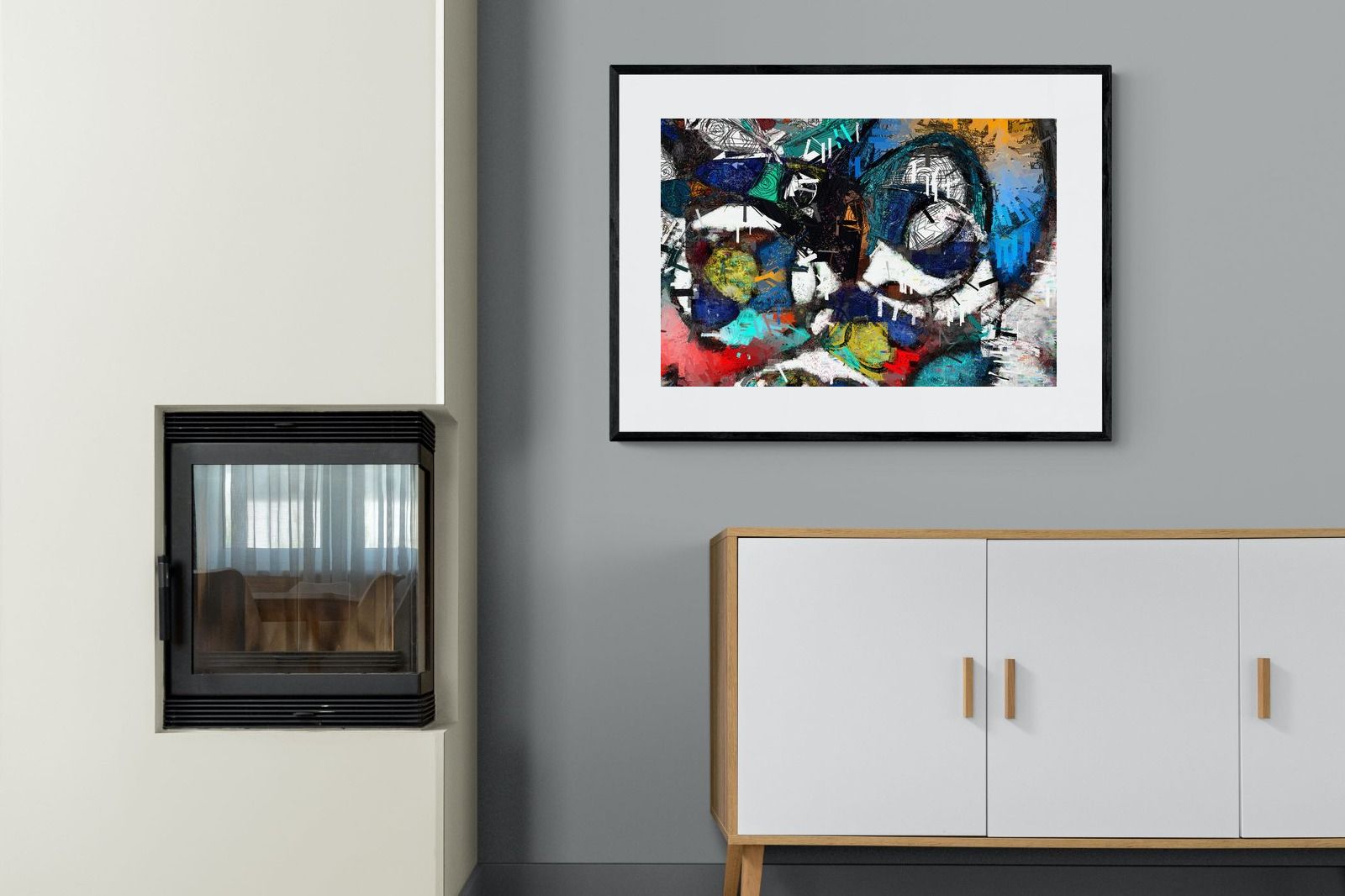 Avant-Garde-Wall_Art-100 x 75cm-Framed Print-Black-Pixalot