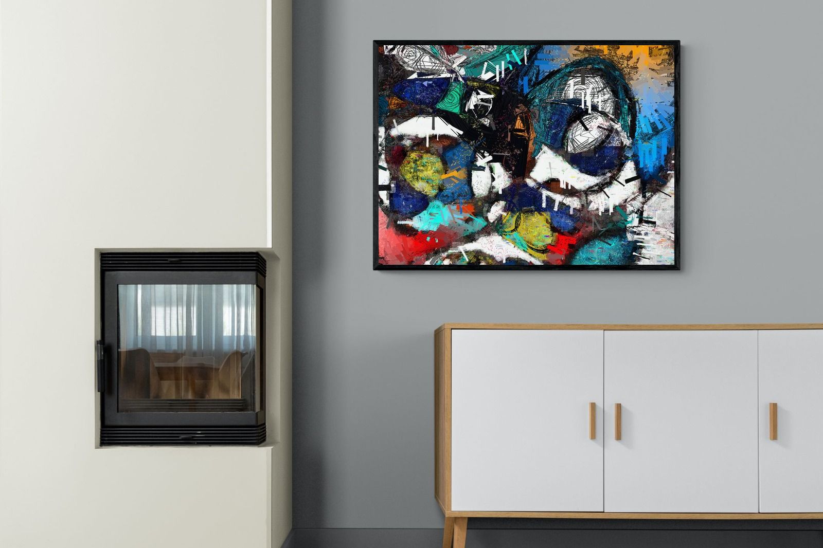 Avant-Garde-Wall_Art-100 x 75cm-Mounted Canvas-Black-Pixalot