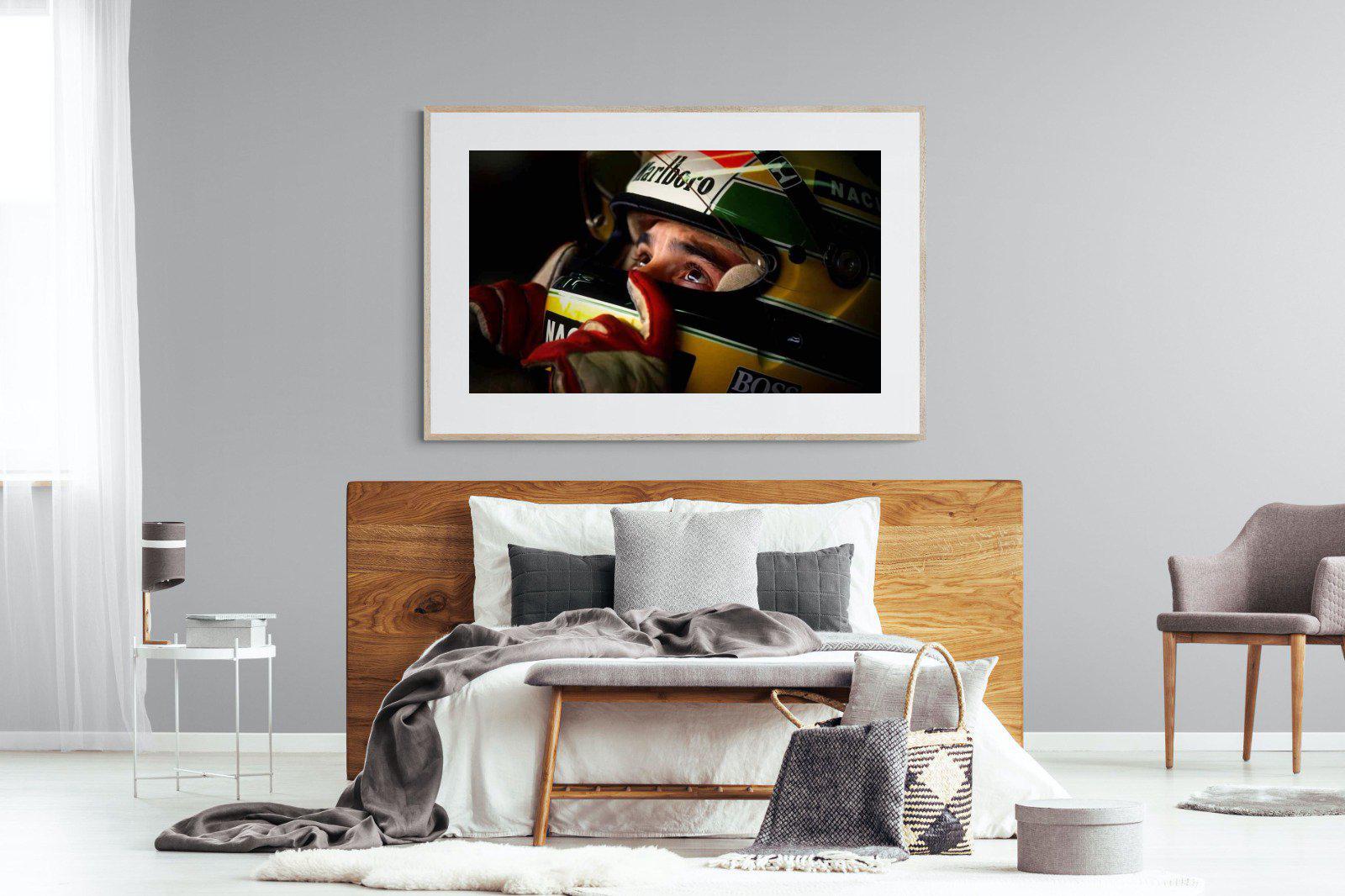Ayrton Senna-Wall_Art-150 x 100cm-Framed Print-Wood-Pixalot