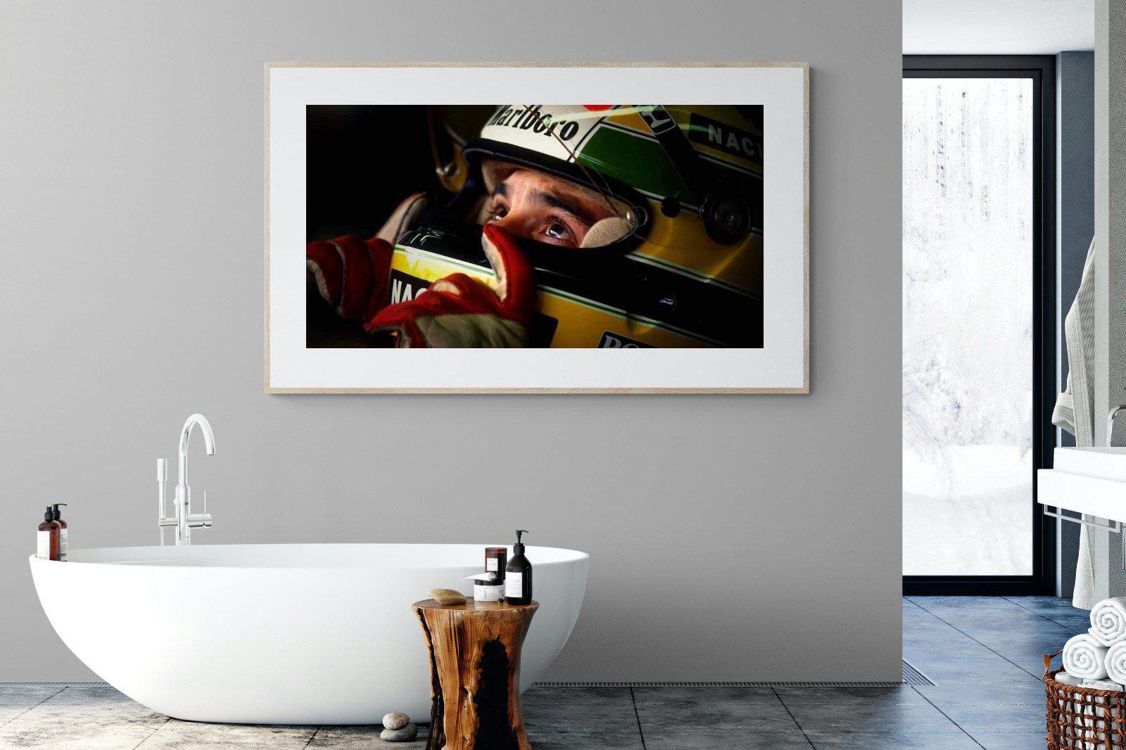 Ayrton Senna-Wall_Art-180 x 110cm-Framed Print-Wood-Pixalot