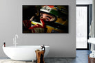 Ayrton Senna-Wall_Art-180 x 110cm-Mounted Canvas-Black-Pixalot