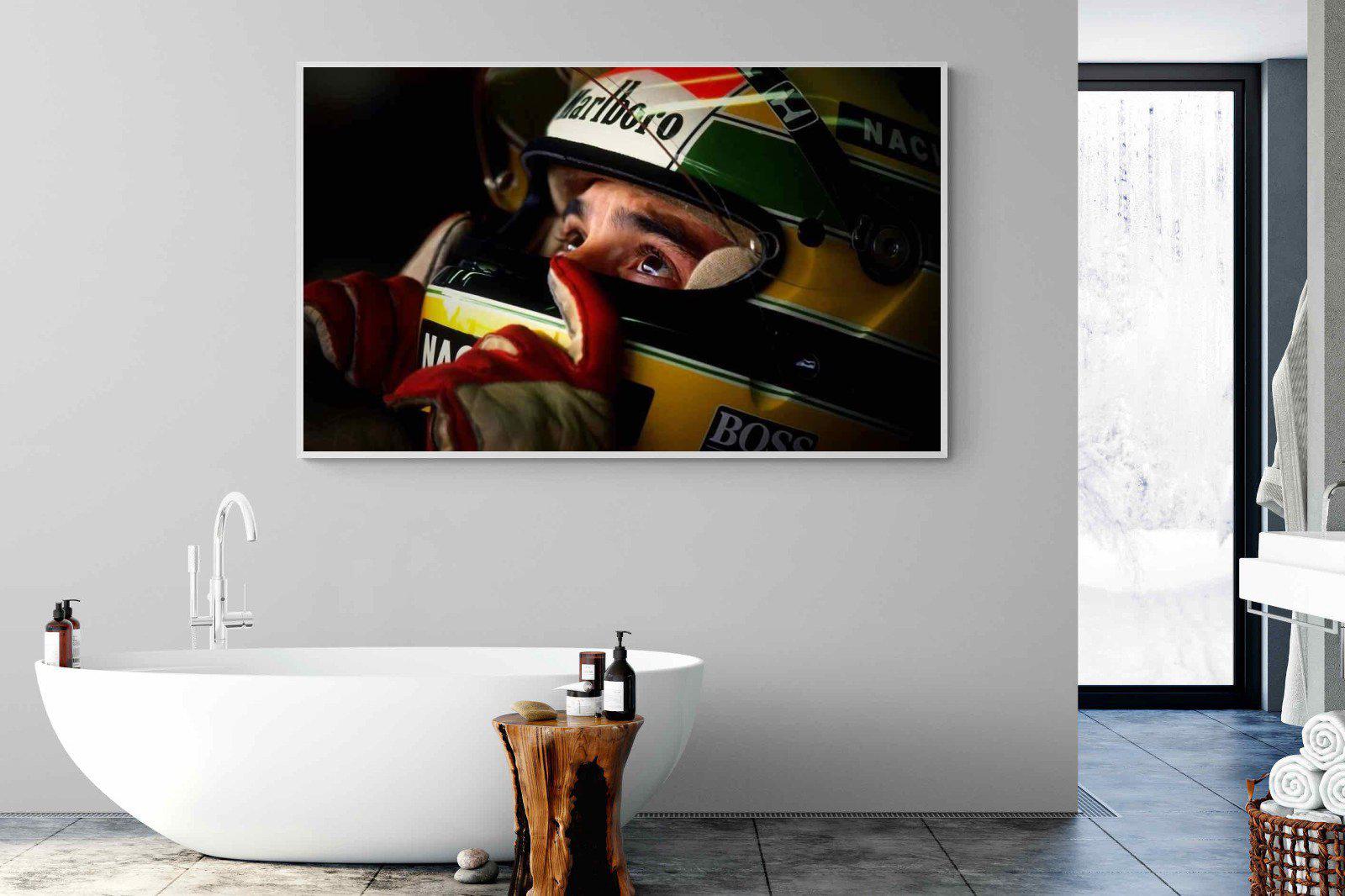 Ayrton Senna-Wall_Art-180 x 110cm-Mounted Canvas-White-Pixalot