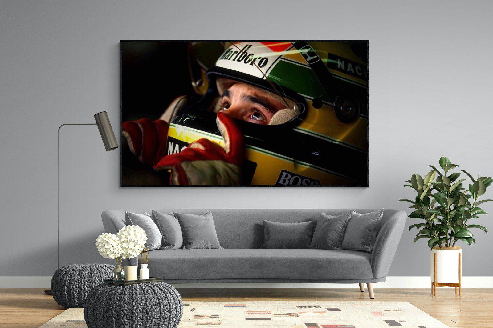 Ayrton Senna-Wall_Art-220 x 130cm-Mounted Canvas-Black-Pixalot