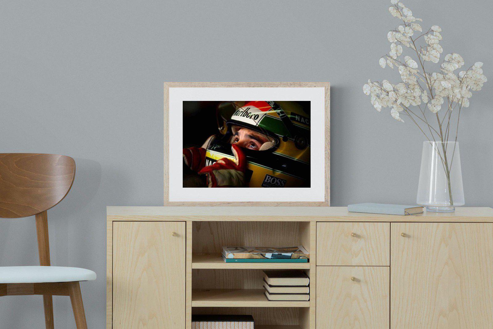 Ayrton Senna-Wall_Art-60 x 45cm-Framed Print-Wood-Pixalot
