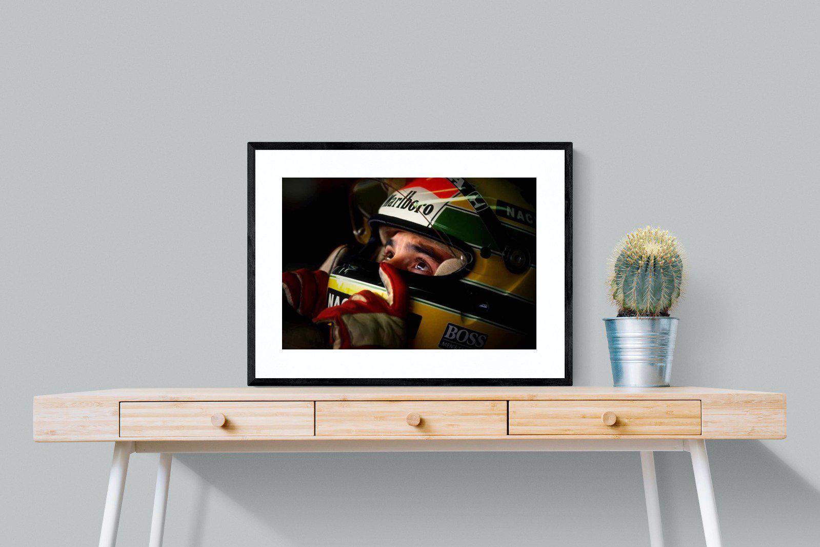 Ayrton Senna-Wall_Art-80 x 60cm-Framed Print-Black-Pixalot