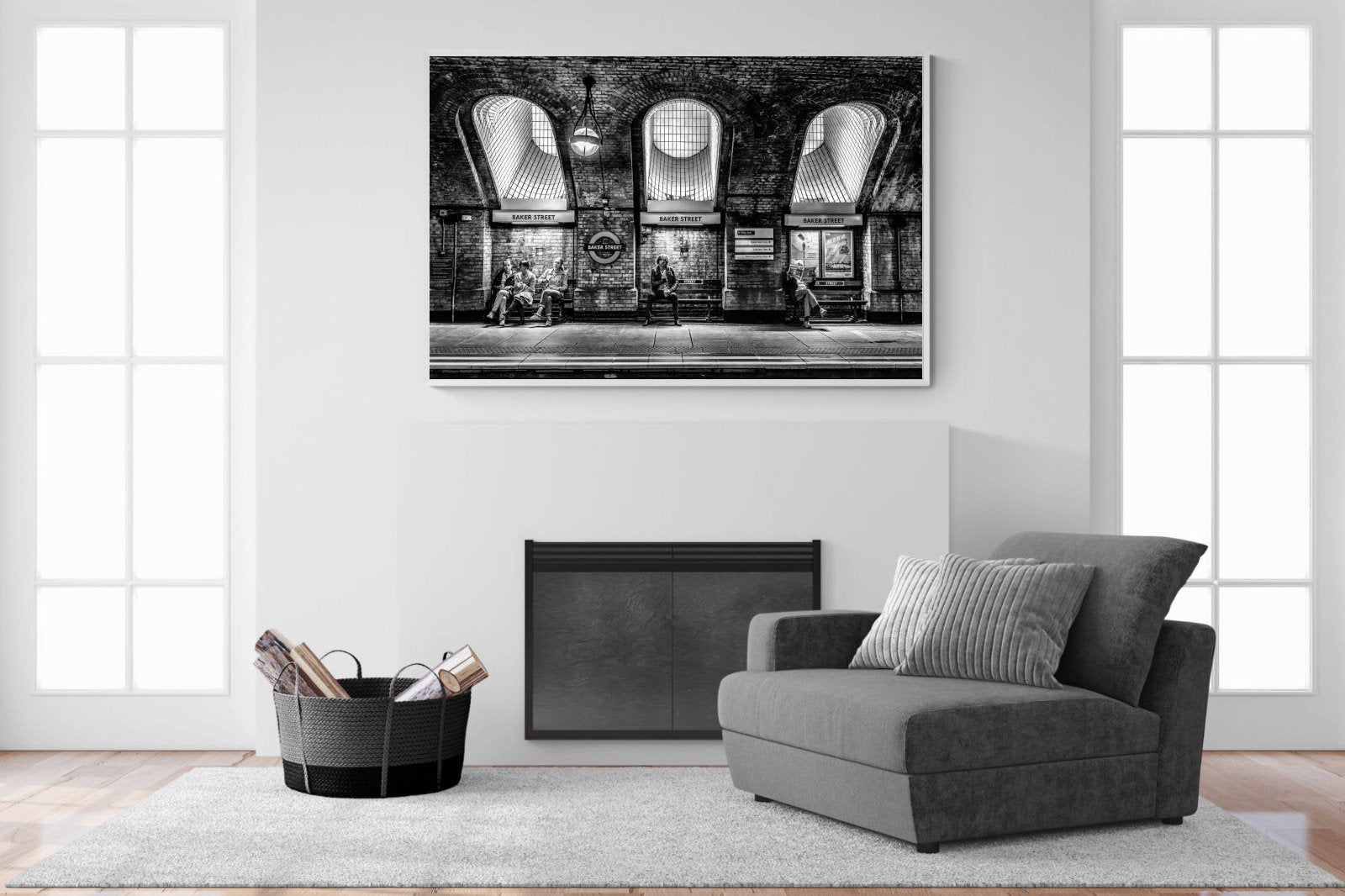 Baker Street-Wall_Art-150 x 100cm-Mounted Canvas-White-Pixalot