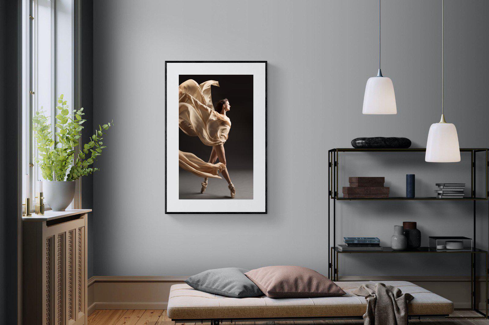 Ballerina Drama-Wall_Art-100 x 150cm-Framed Print-Black-Pixalot