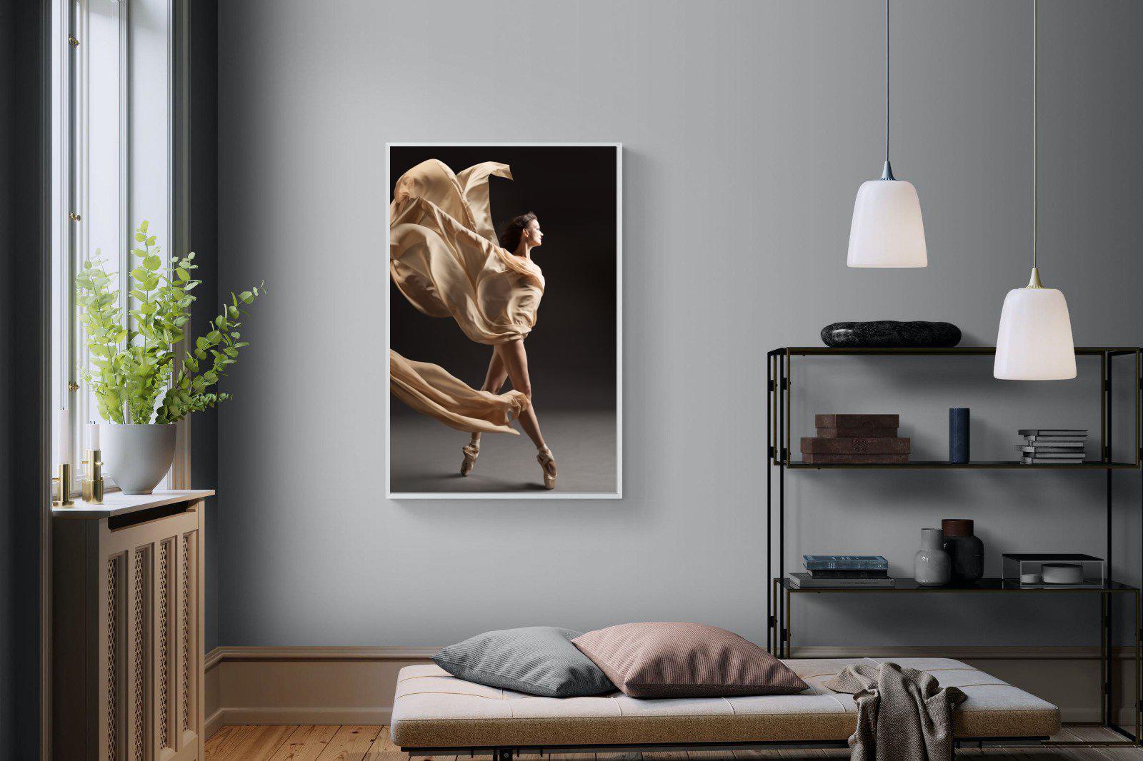 Ballerina Drama-Wall_Art-100 x 150cm-Mounted Canvas-White-Pixalot