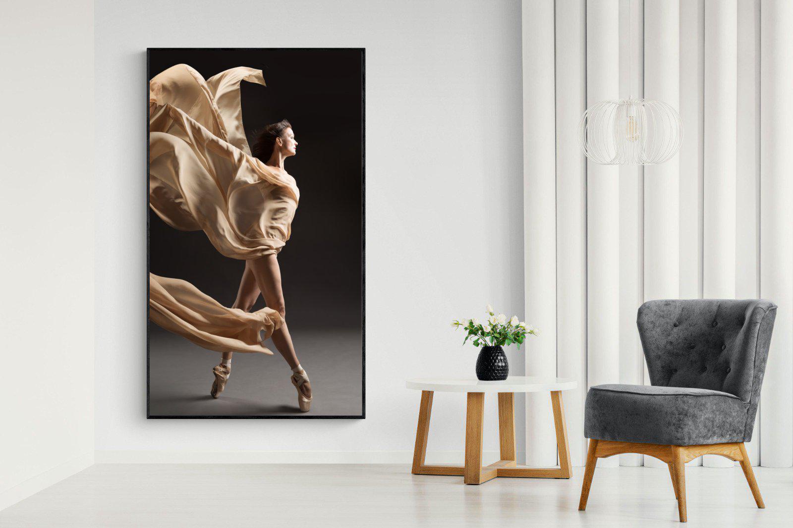 Ballerina Drama-Wall_Art-130 x 220cm-Mounted Canvas-Black-Pixalot