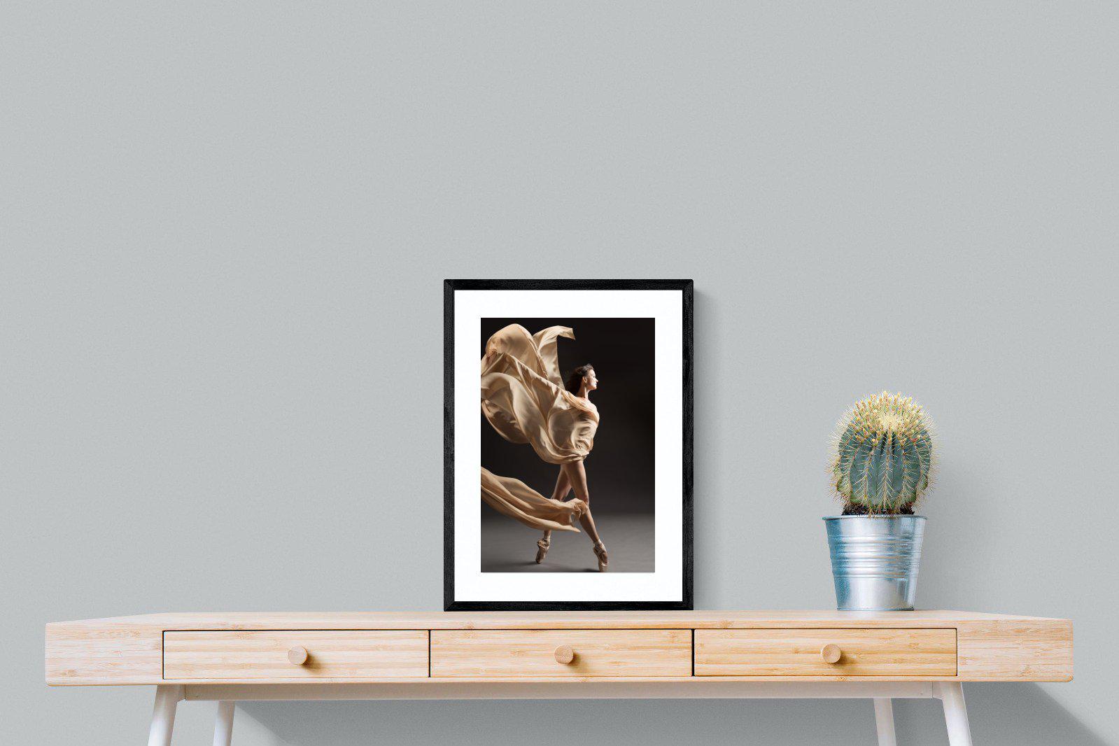 Ballerina Drama-Wall_Art-45 x 60cm-Framed Print-Black-Pixalot