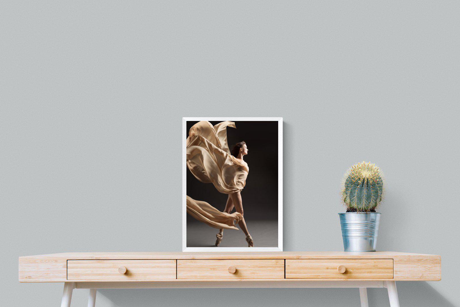 Ballerina Drama-Wall_Art-45 x 60cm-Mounted Canvas-White-Pixalot