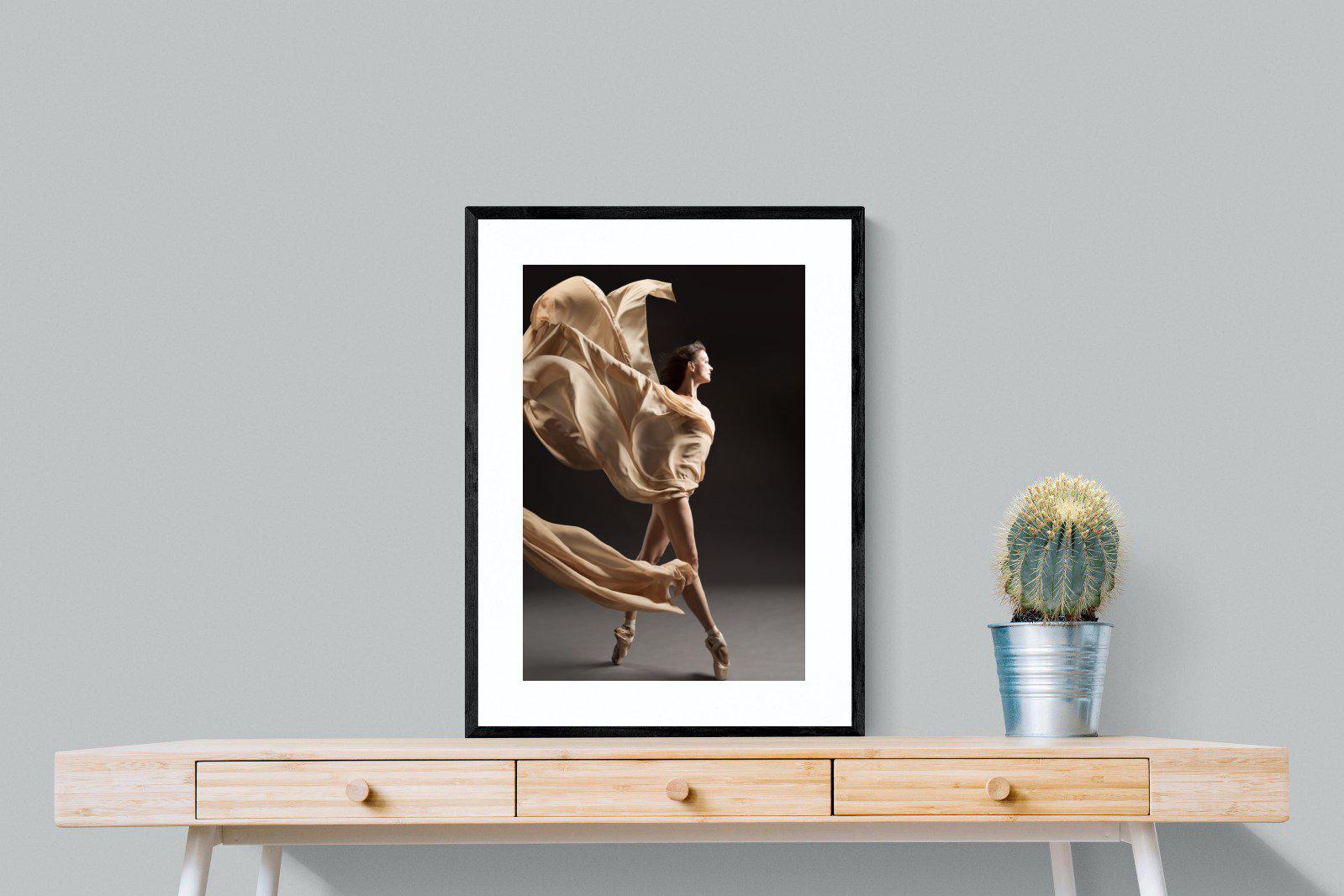 Ballerina Drama-Wall_Art-60 x 80cm-Framed Print-Black-Pixalot