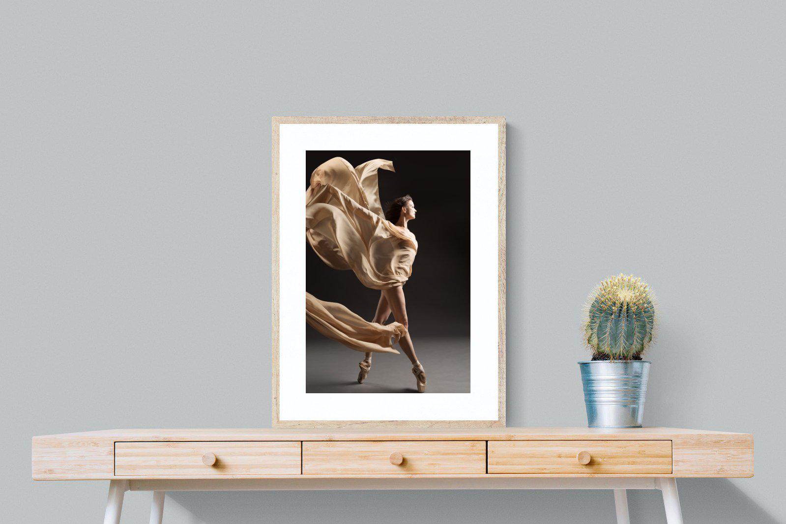 Ballerina Drama-Wall_Art-60 x 80cm-Framed Print-Wood-Pixalot