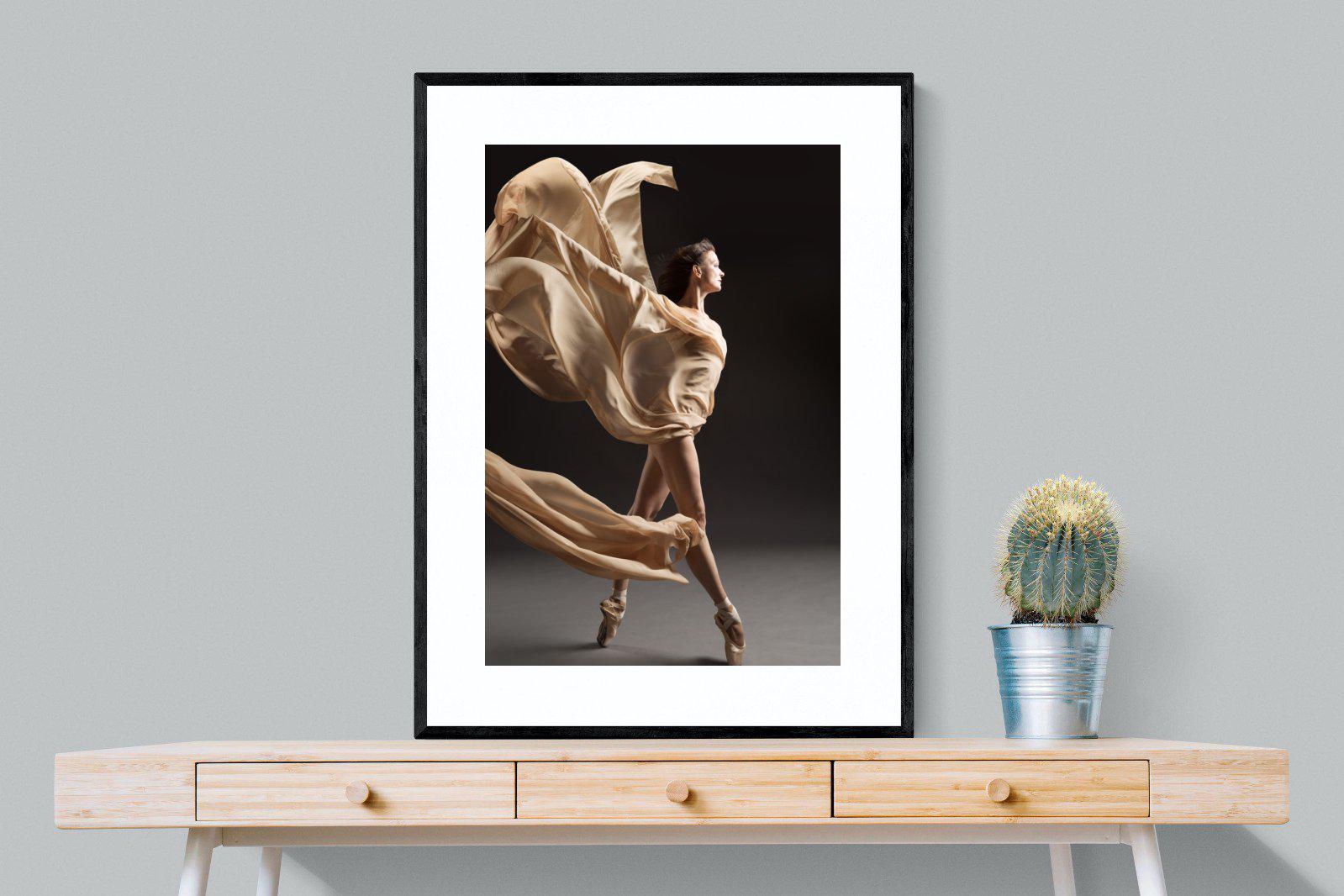 Ballerina Drama-Wall_Art-75 x 100cm-Framed Print-Black-Pixalot