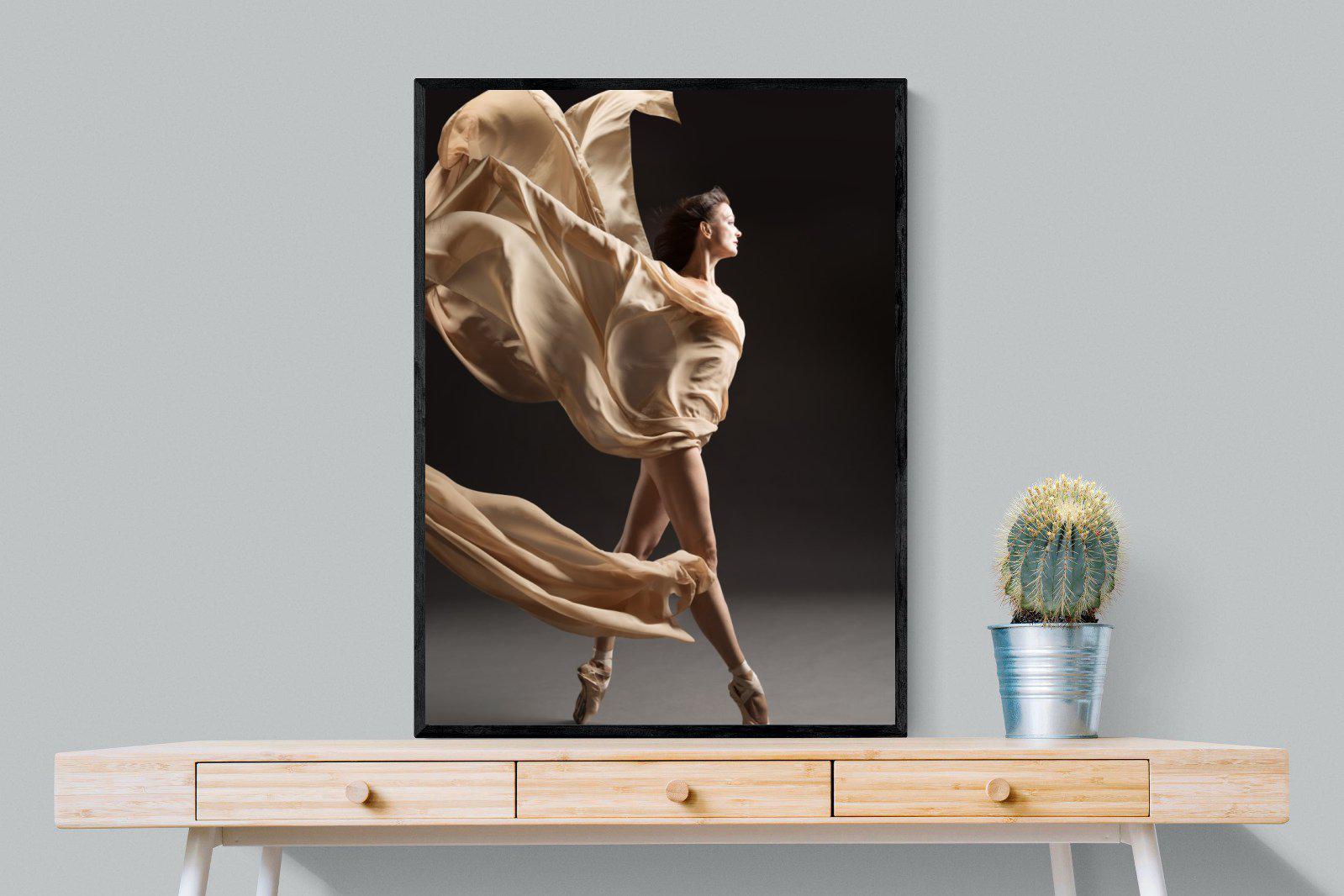 Ballerina Drama-Wall_Art-75 x 100cm-Mounted Canvas-Black-Pixalot