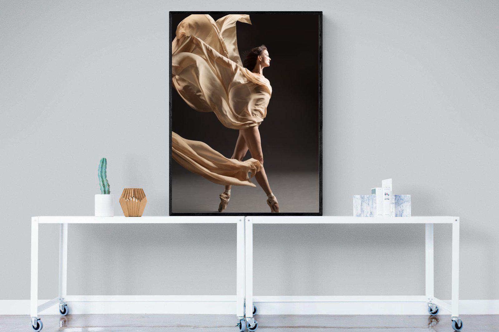 Ballerina Drama-Wall_Art-90 x 120cm-Mounted Canvas-Black-Pixalot