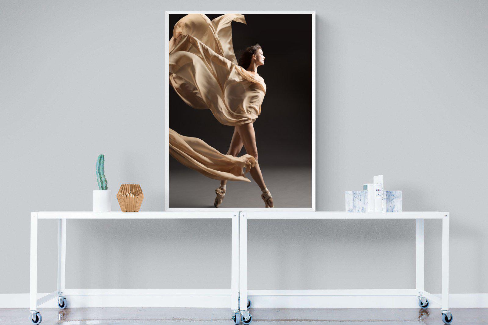 Ballerina Drama-Wall_Art-90 x 120cm-Mounted Canvas-White-Pixalot