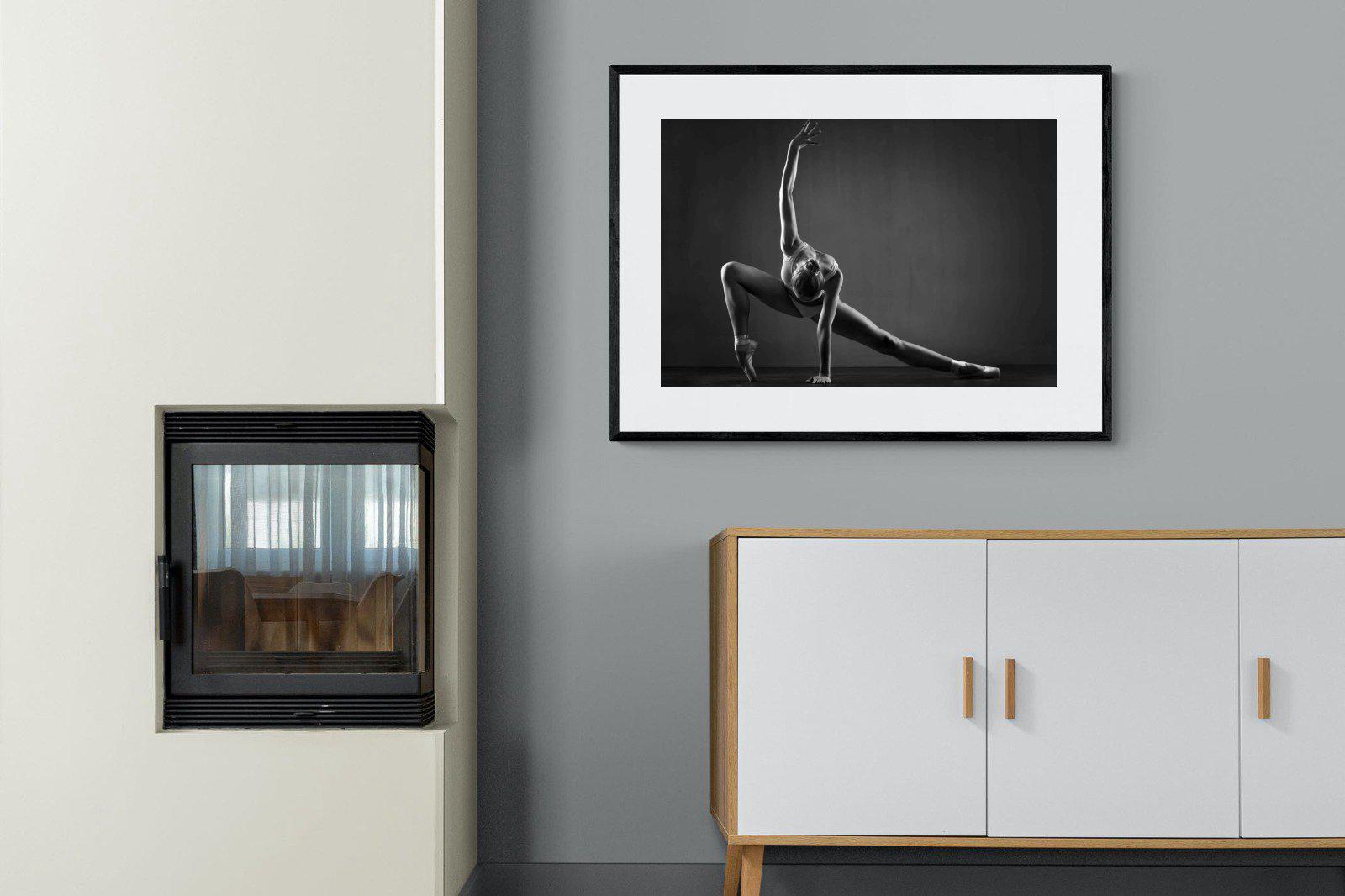 Ballerina-Wall_Art-100 x 75cm-Framed Print-Black-Pixalot