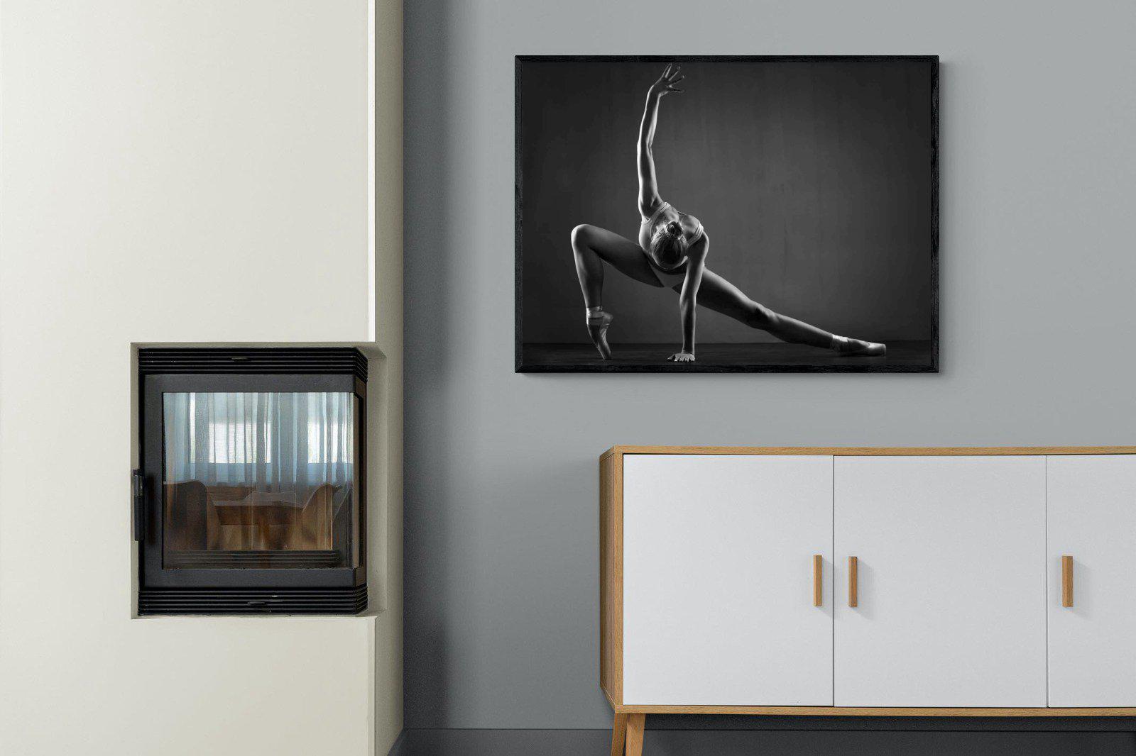 Ballerina-Wall_Art-100 x 75cm-Mounted Canvas-Black-Pixalot