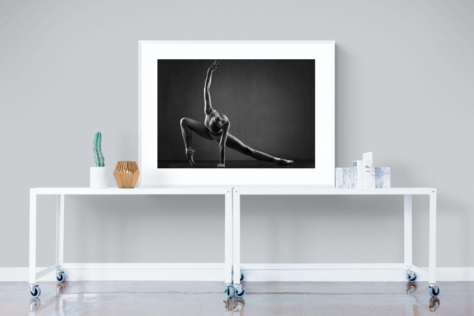 Ballerina-Wall_Art-120 x 90cm-Framed Print-White-Pixalot