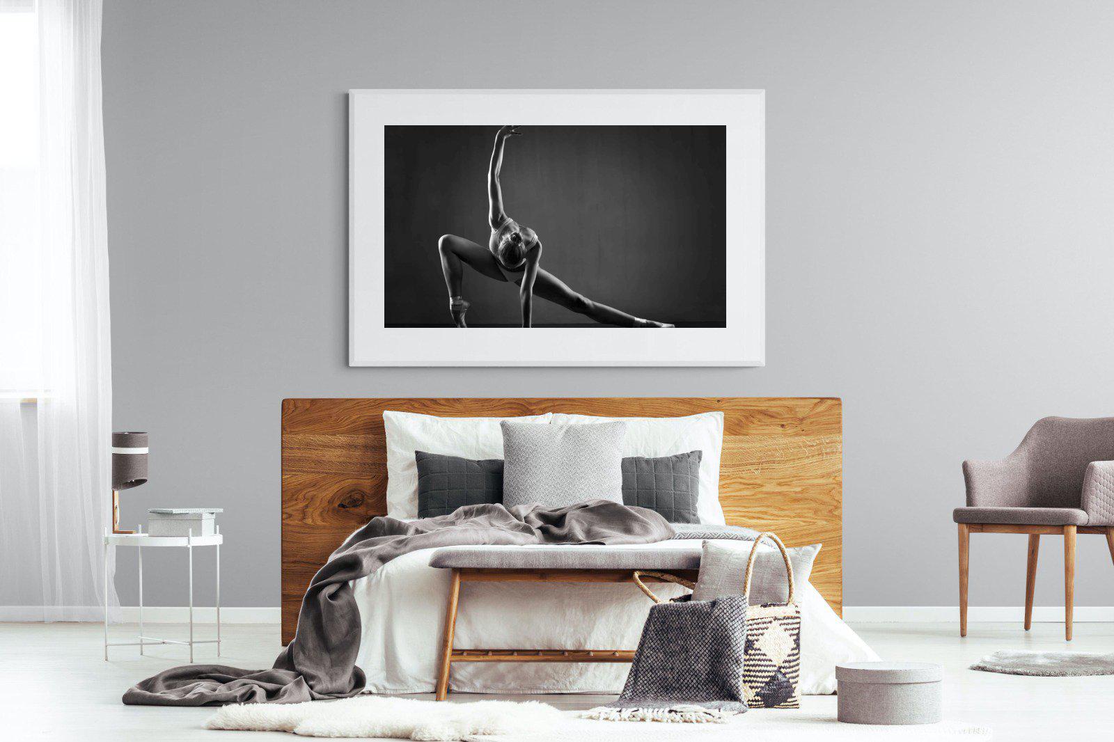 Ballerina-Wall_Art-150 x 100cm-Framed Print-White-Pixalot