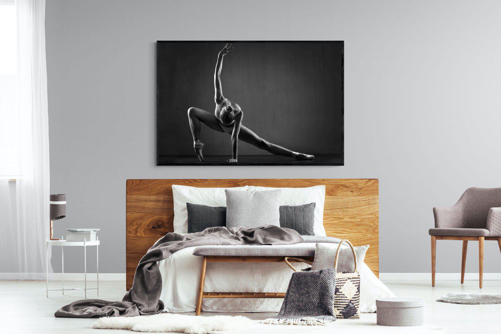 Ballerina-Wall_Art-150 x 100cm-Mounted Canvas-Black-Pixalot