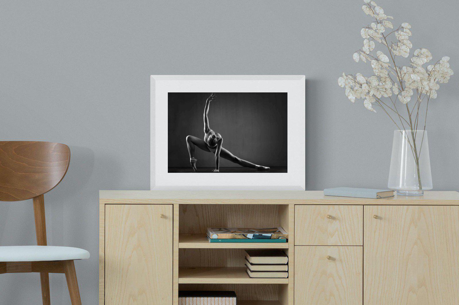 Ballerina-Wall_Art-60 x 45cm-Framed Print-White-Pixalot