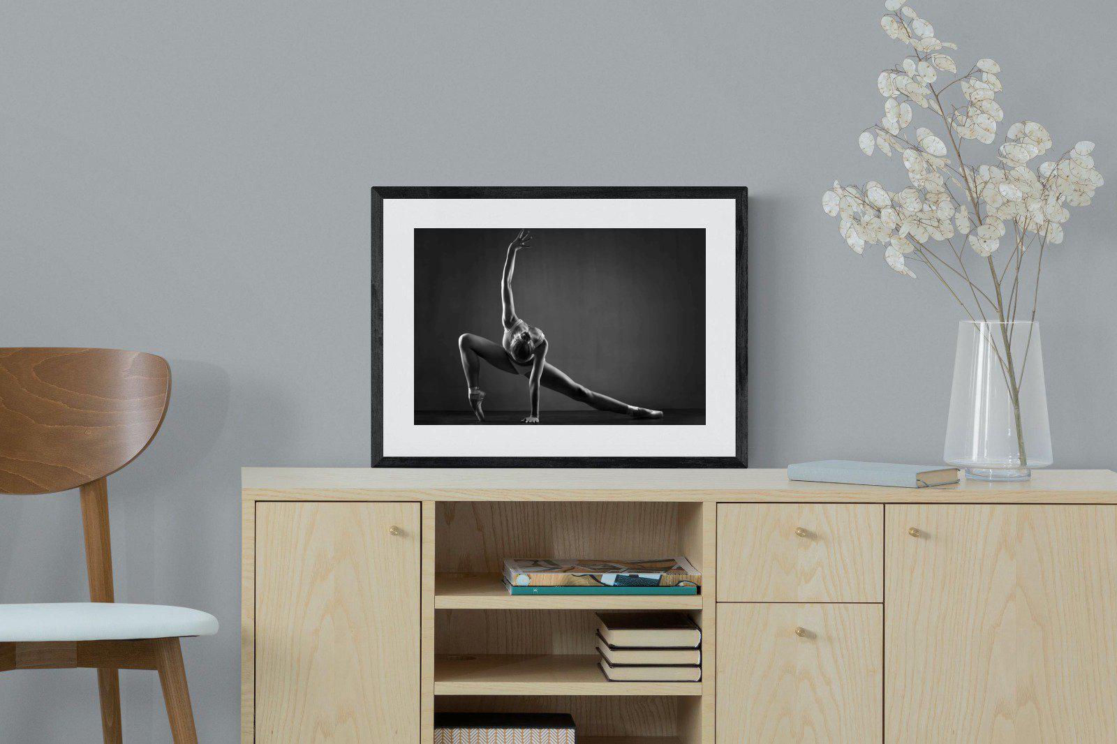Ballerina-Wall_Art-60 x 45cm-Framed Print-Black-Pixalot