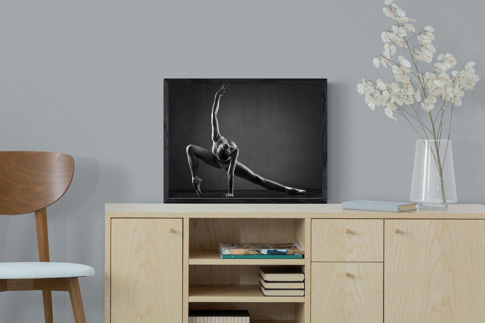 Ballerina-Wall_Art-60 x 45cm-Mounted Canvas-Black-Pixalot
