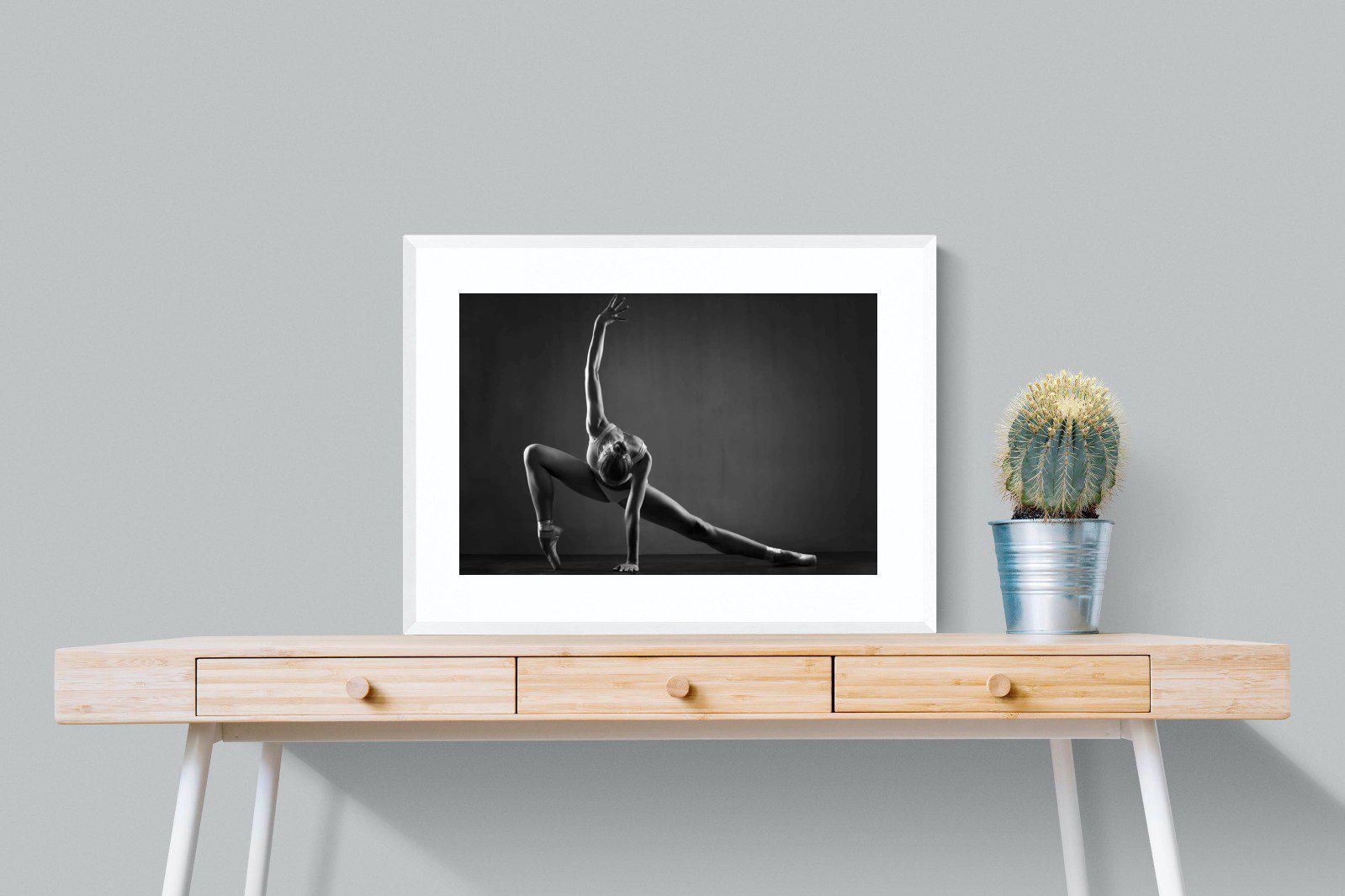 Ballerina-Wall_Art-80 x 60cm-Framed Print-White-Pixalot